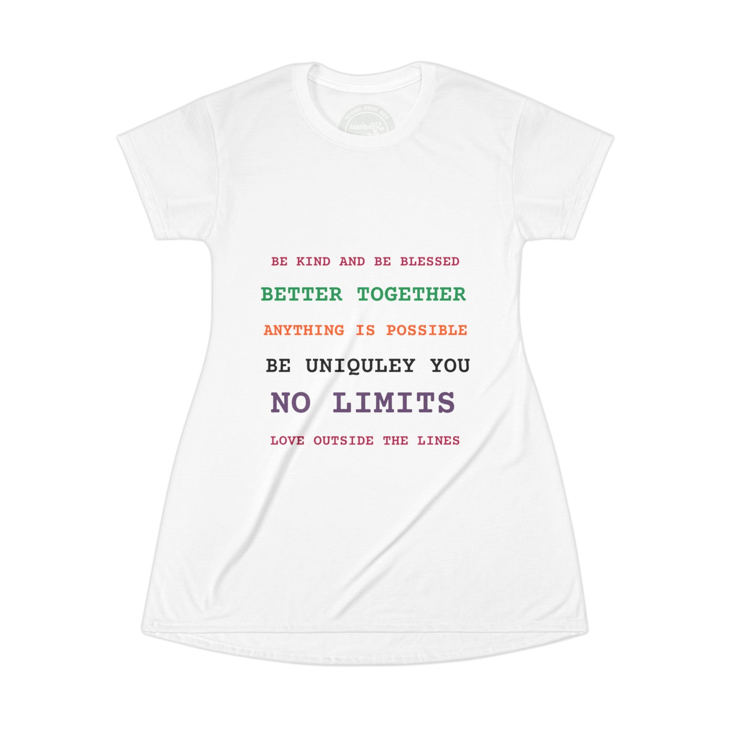 T-Shirt Dress (AOP) Positive Vibes
