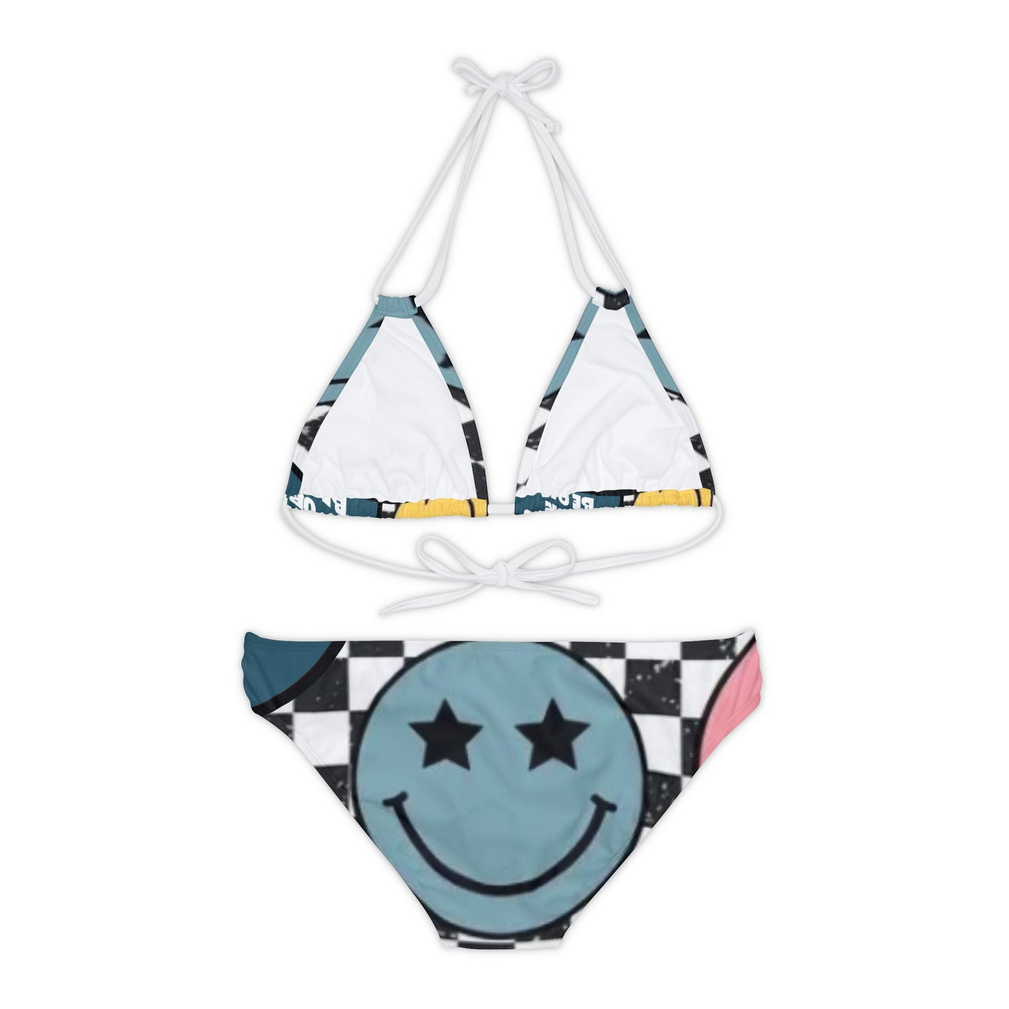 Strappy Bikini Set (AOP) stars and smiles