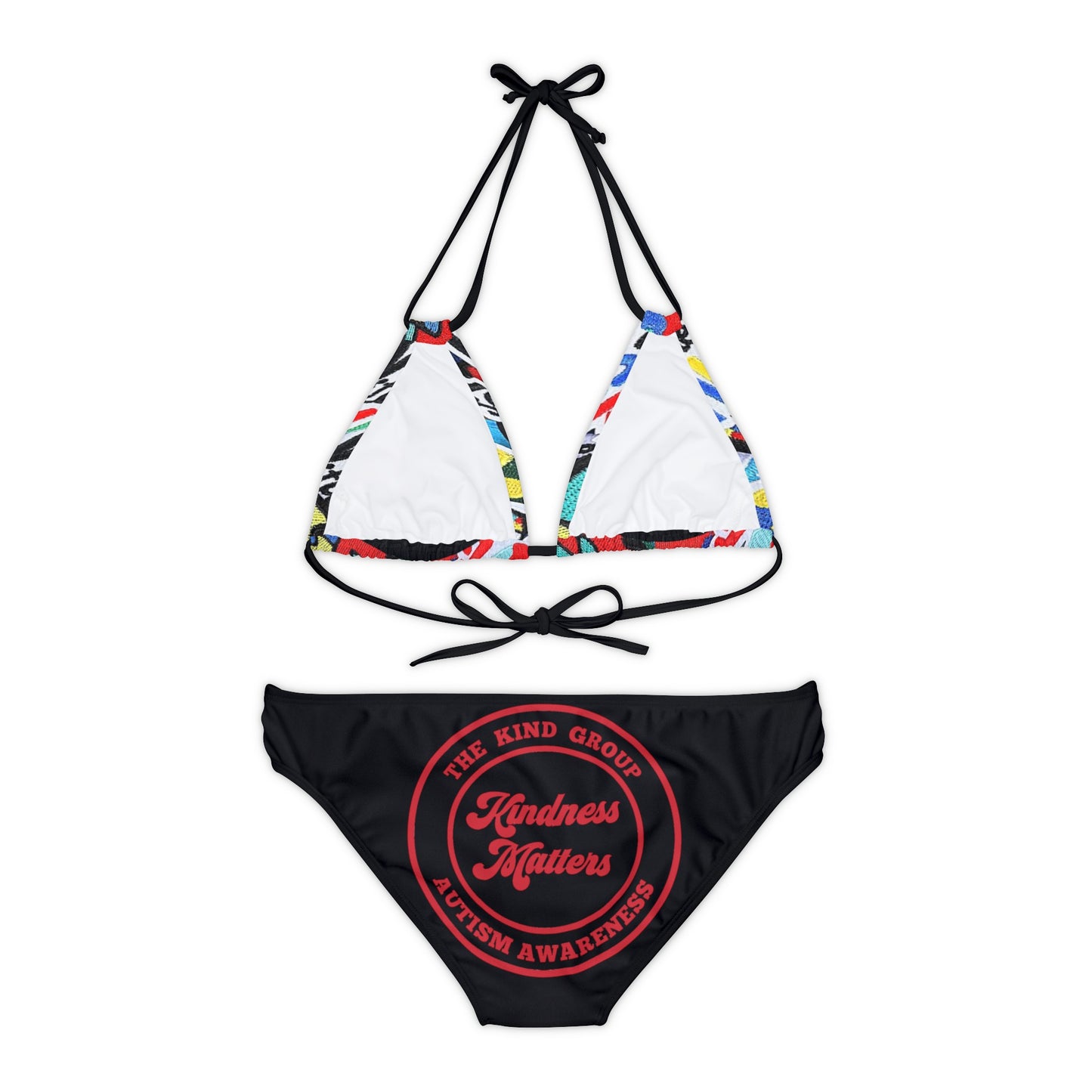 Strappy Bikini Set (AOP) I love someone with Autism