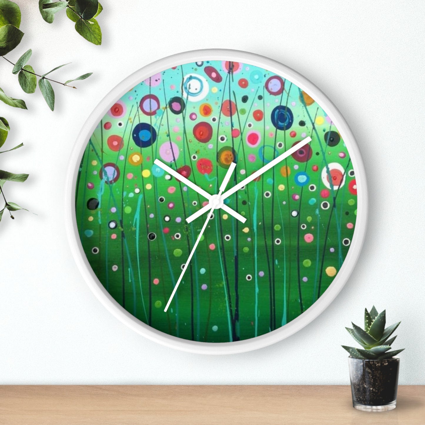 Field od Flowers Wall Clock