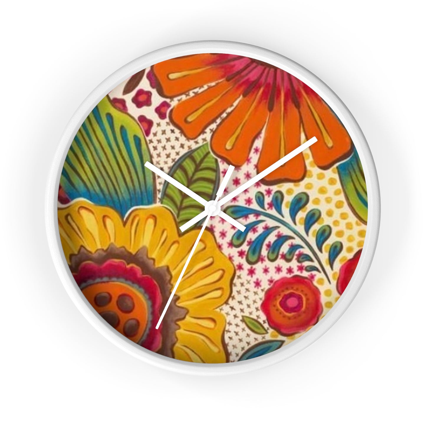 Groovy Flowers Wall Clock