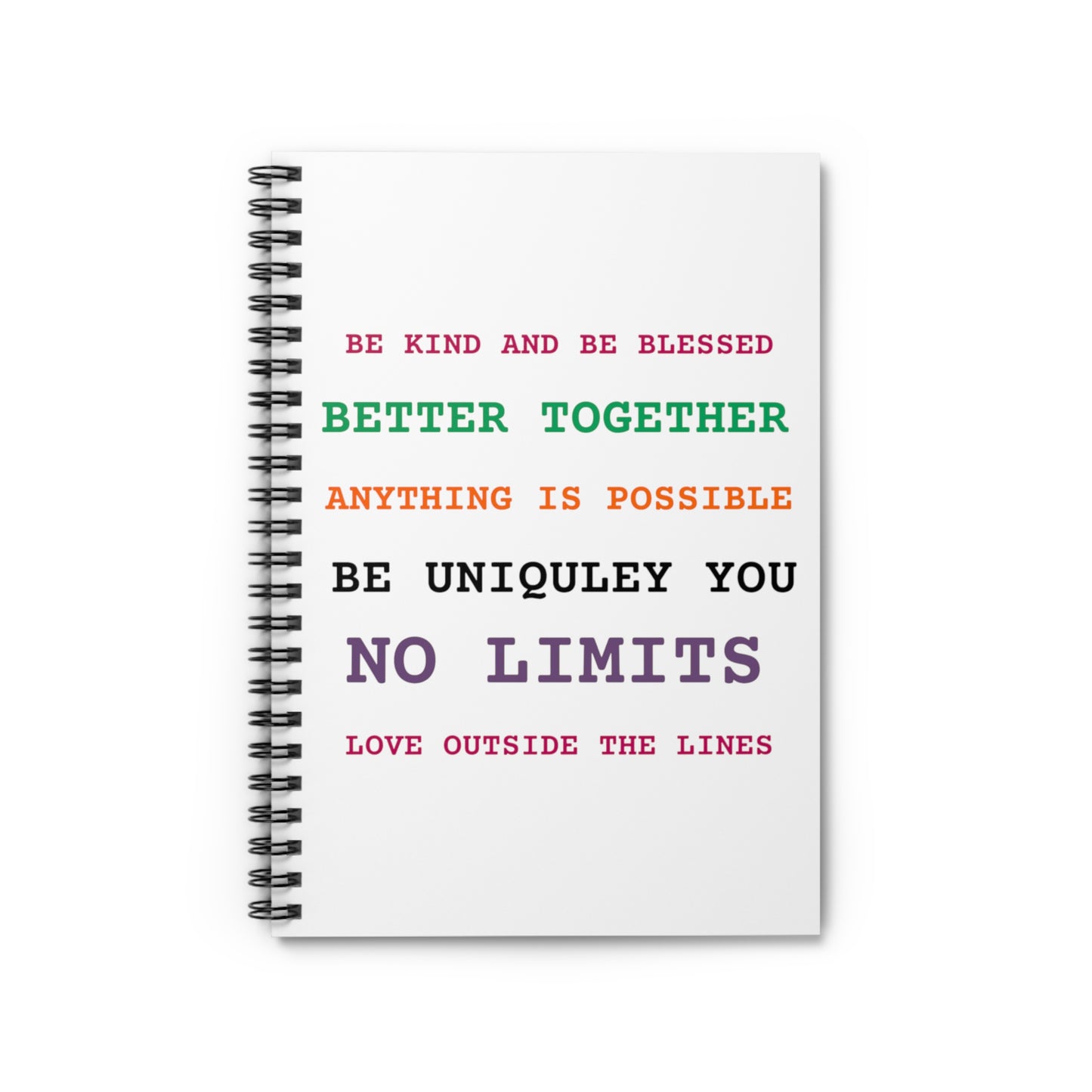 Spiral Notebook - Ruled Line Positive Vibes