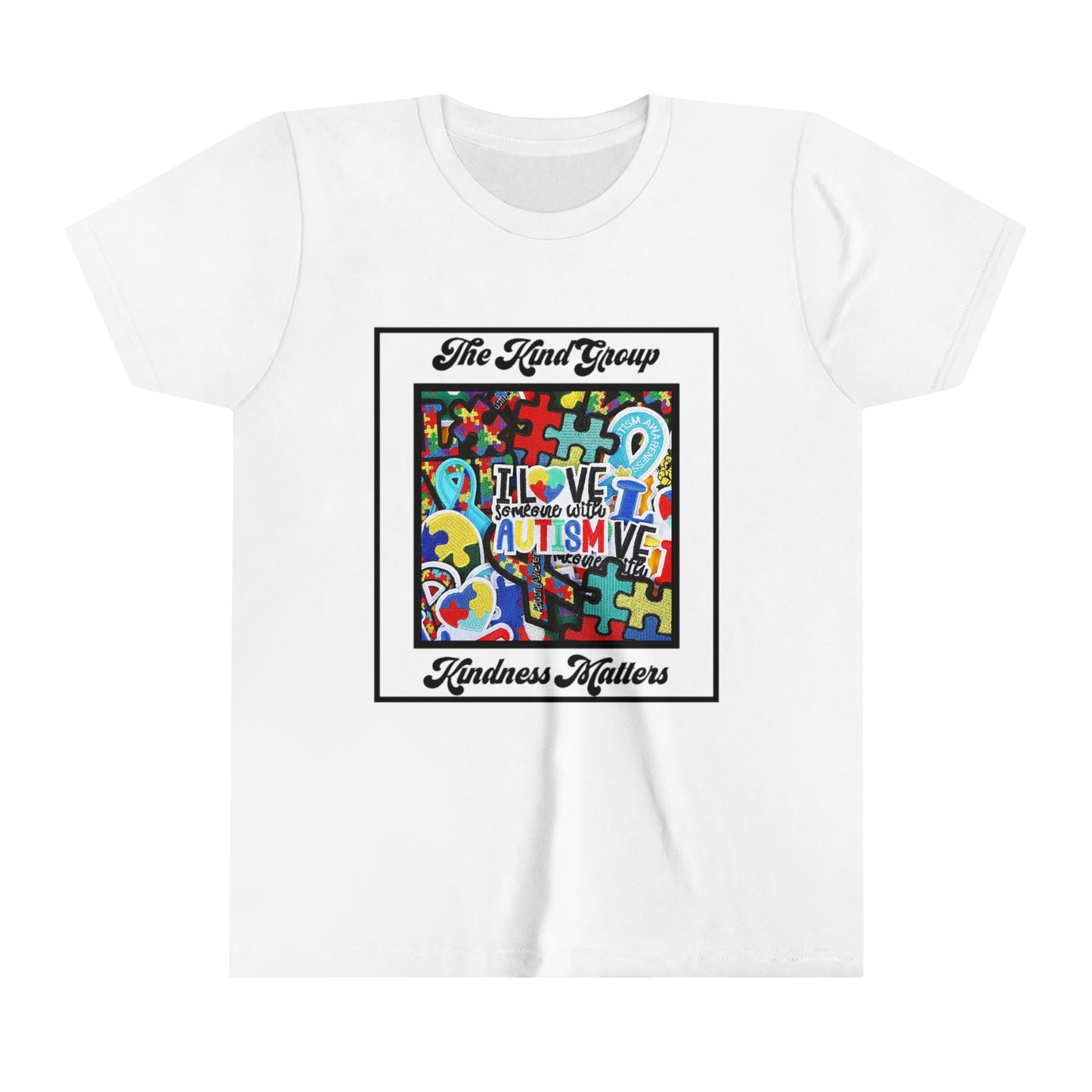 Youth Short Sleeve Tee I love someone with Autism