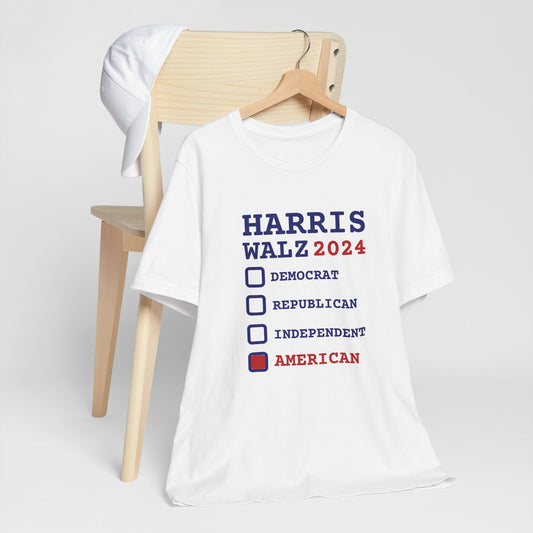 Harris Walz 2024 "American" Unisex Jersey Short Sleeve Tee