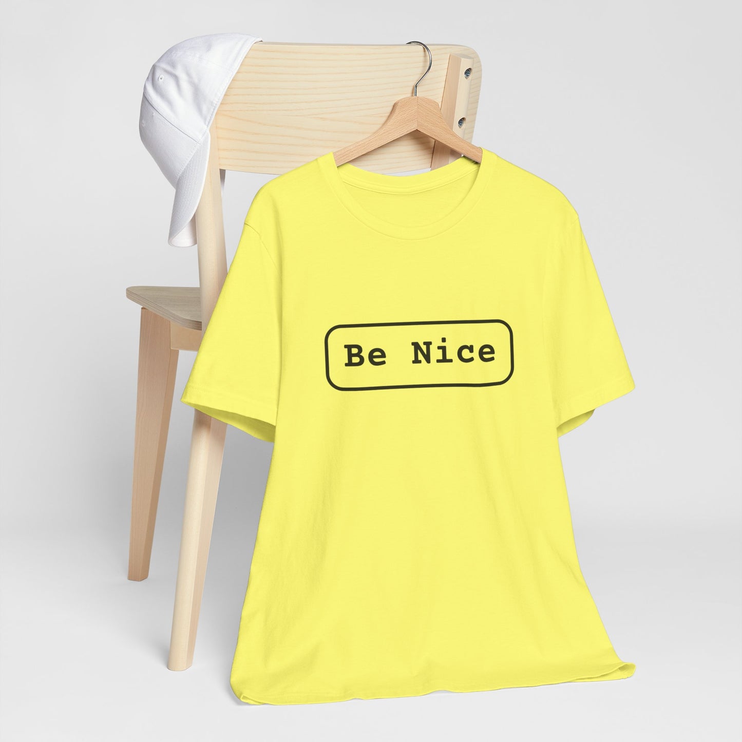 Unisex Jersey Short Sleeve Tee Be Nice/Smile Logo