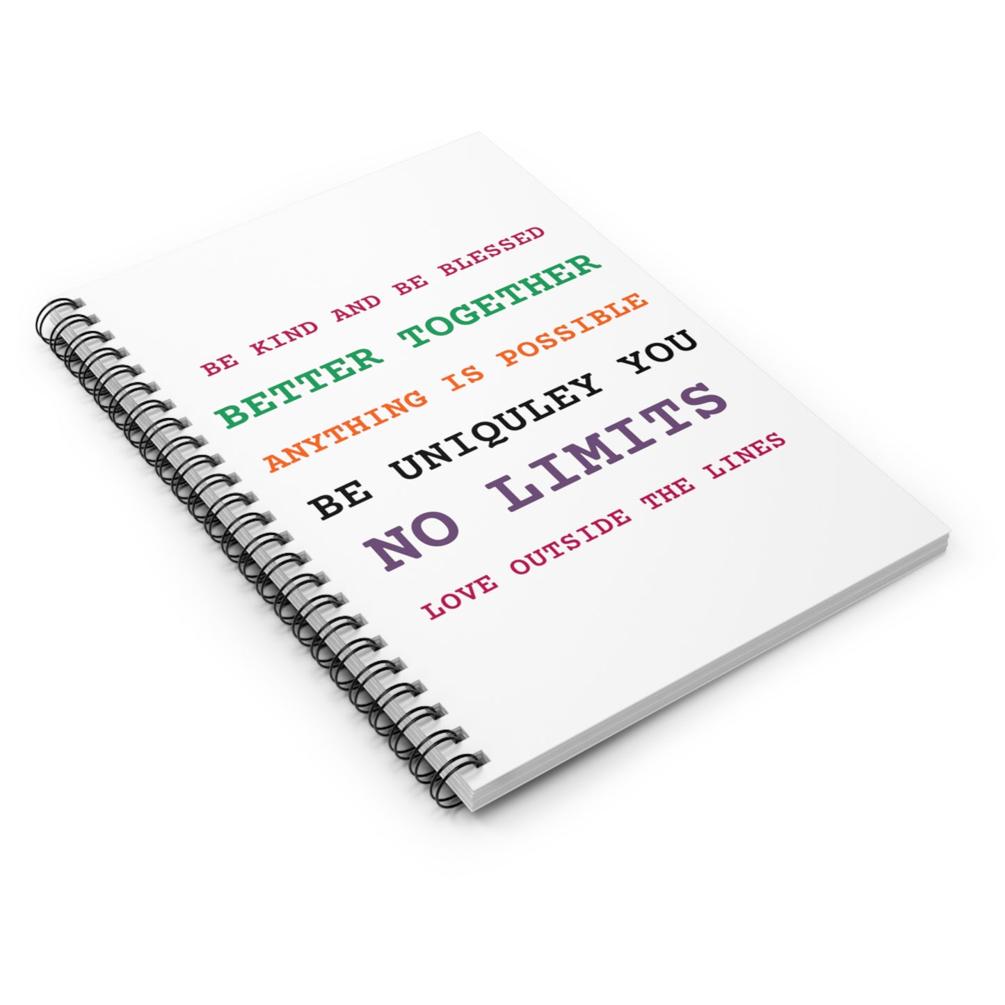 Spiral Notebook - Ruled Line Positive Vibes