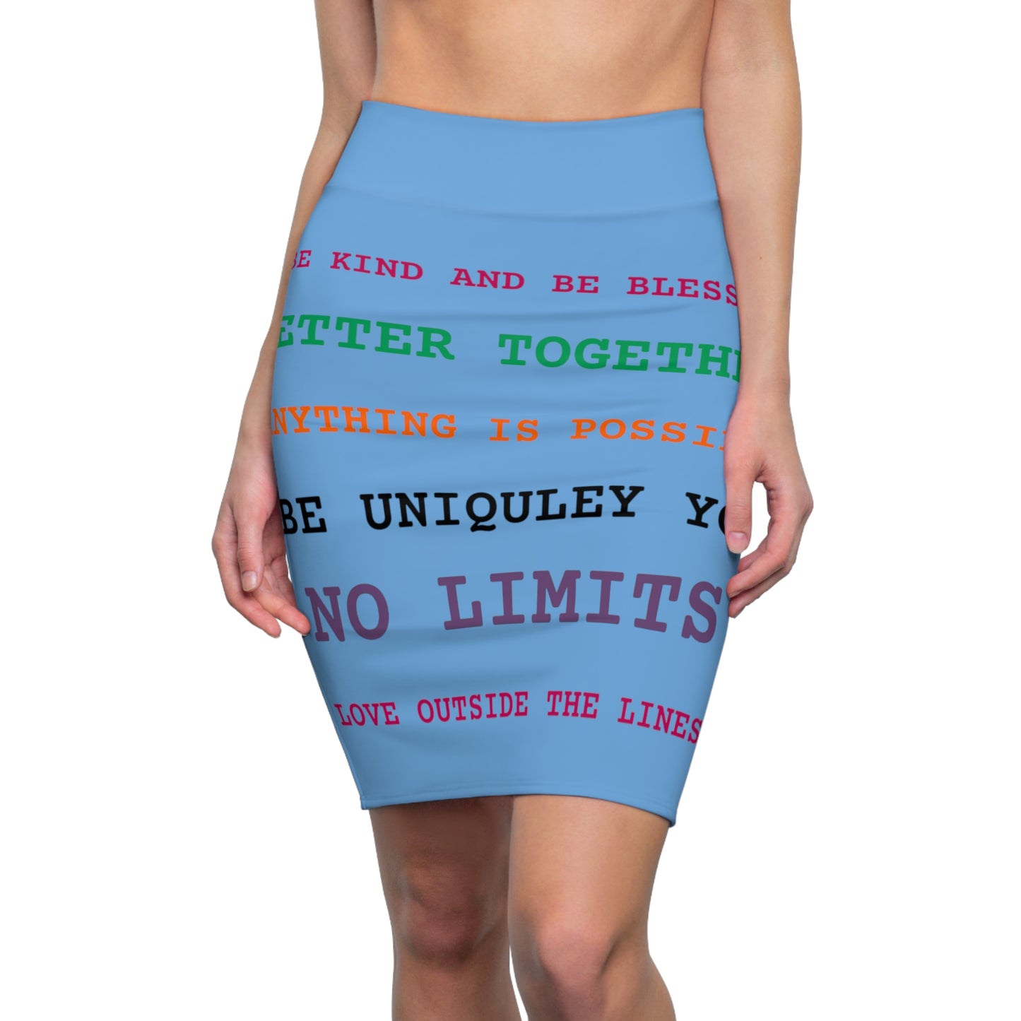 Women's Pencil Skirt (AOP) positive Vibes