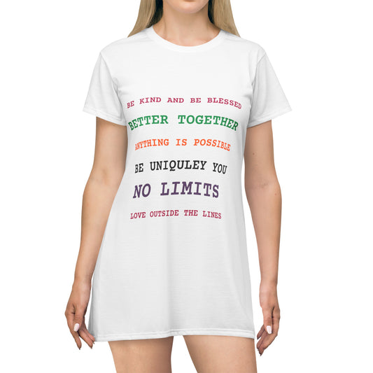 T-Shirt Dress (AOP) Positive Vibes