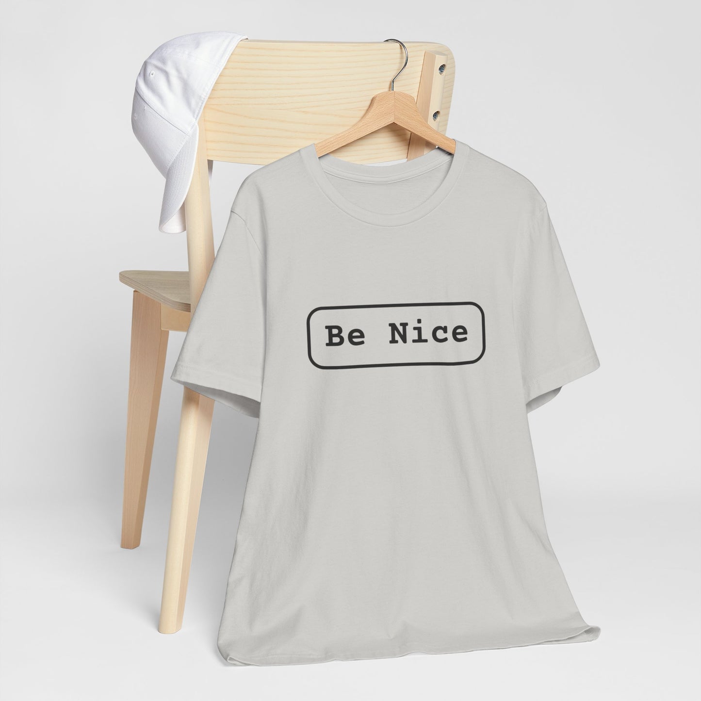 Unisex Jersey Short Sleeve Tee Be Nice/Smile Logo