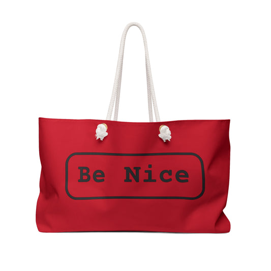 Weekender Bag Be Nice/Smile Logo