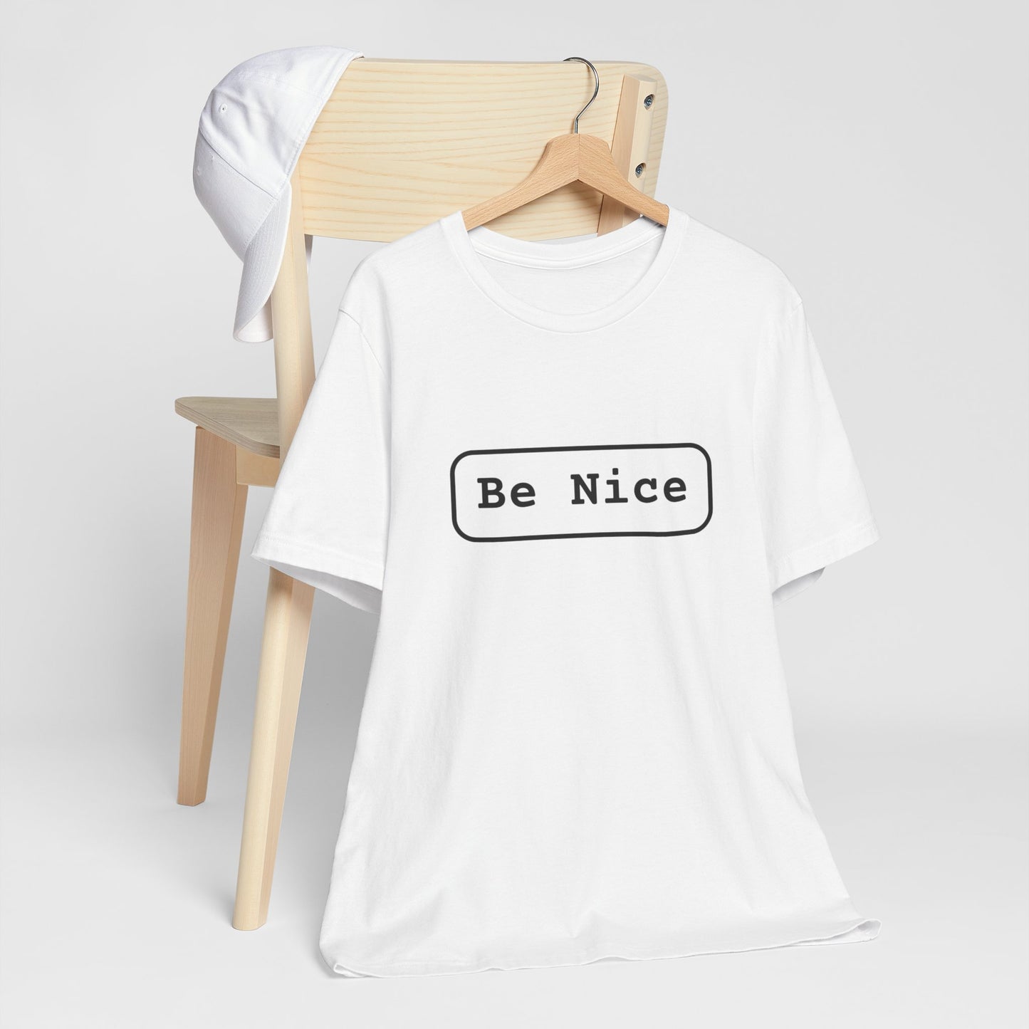 Unisex Jersey Short Sleeve Tee Be Nice/Smile Logo