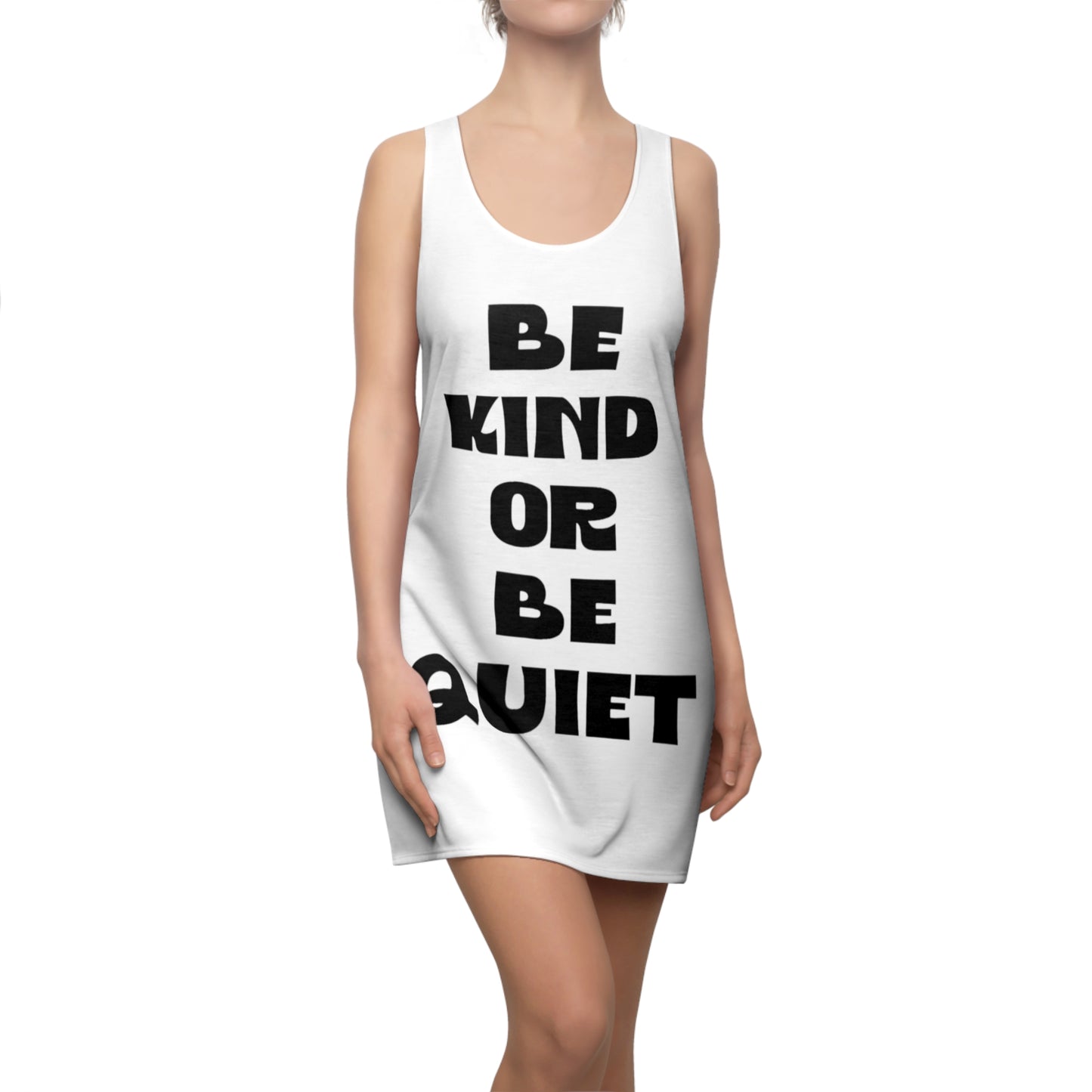 Women's Cut & Sew Racerback Dress (AOP) Be Kind or Be Quiet