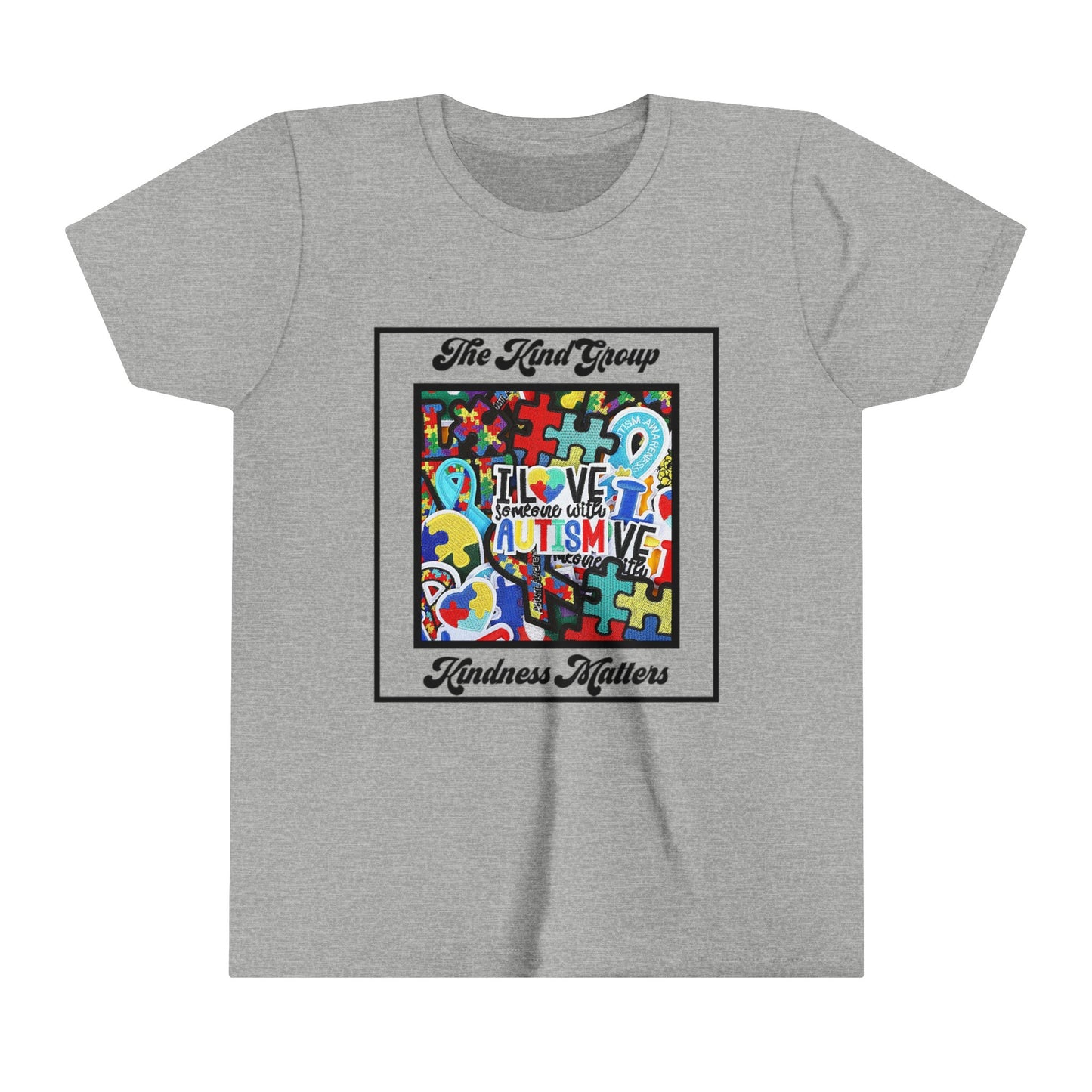 Youth Short Sleeve Tee I love someone with Autism