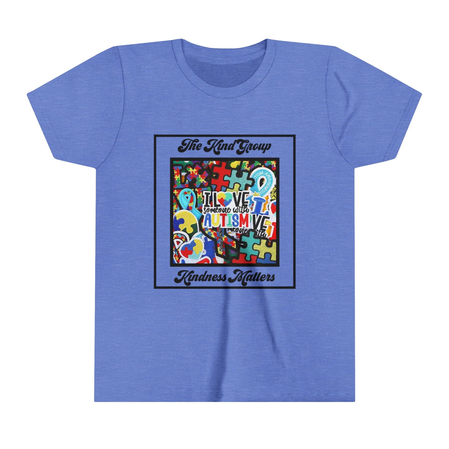 Youth Short Sleeve Tee I love someone with Autism