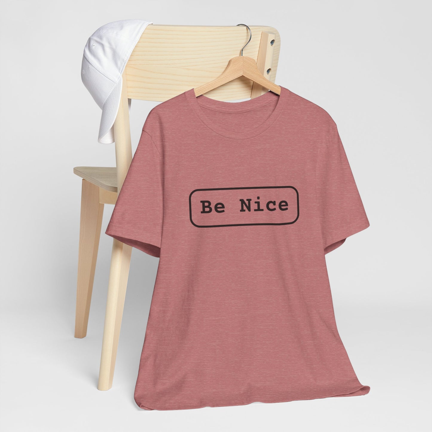 Unisex Jersey Short Sleeve Tee Be Nice/Smile Logo