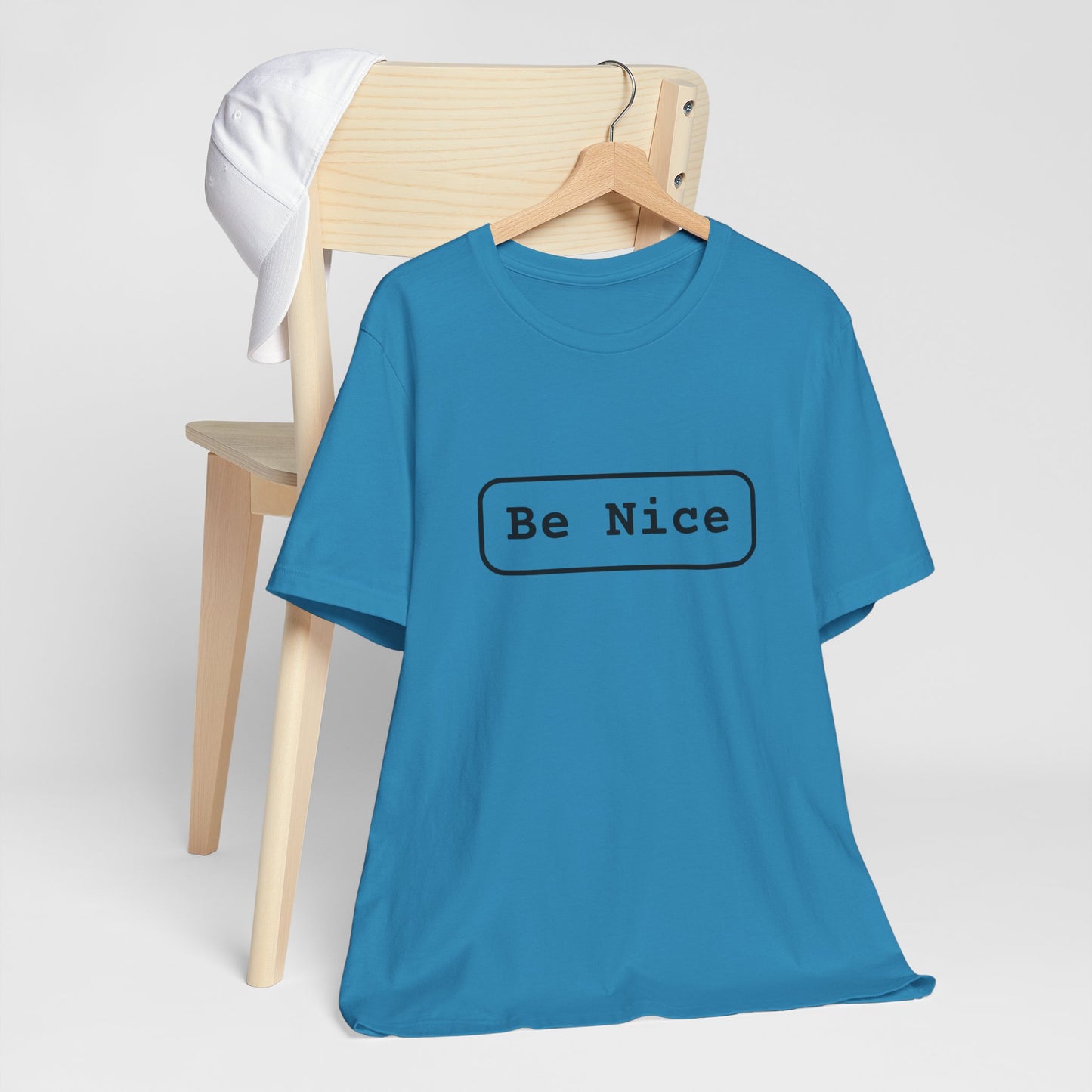 Unisex Jersey Short Sleeve Tee Be Nice/Smile Logo