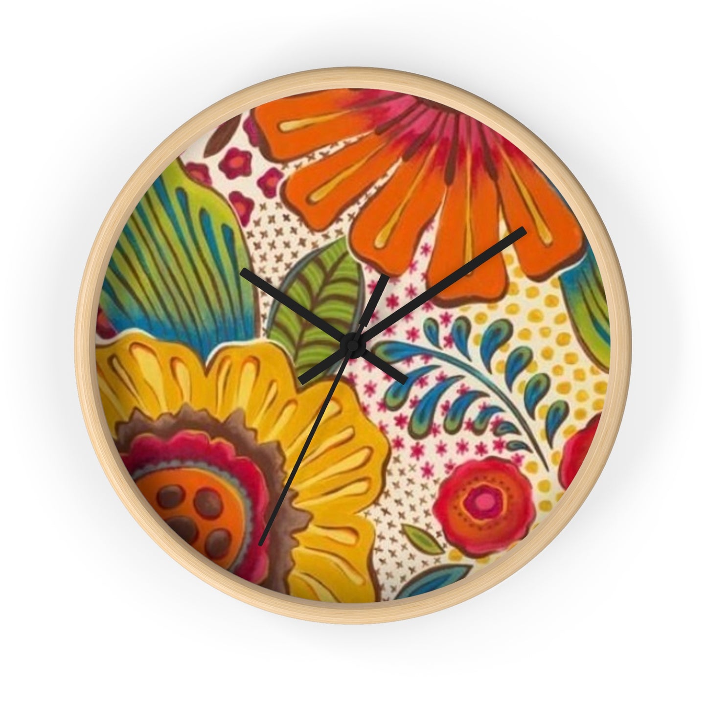 Groovy Flowers Wall Clock