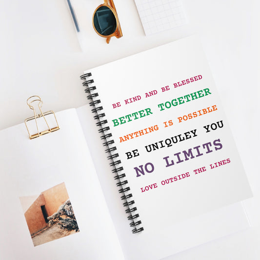 Spiral Notebook - Ruled Line Positive Vibes