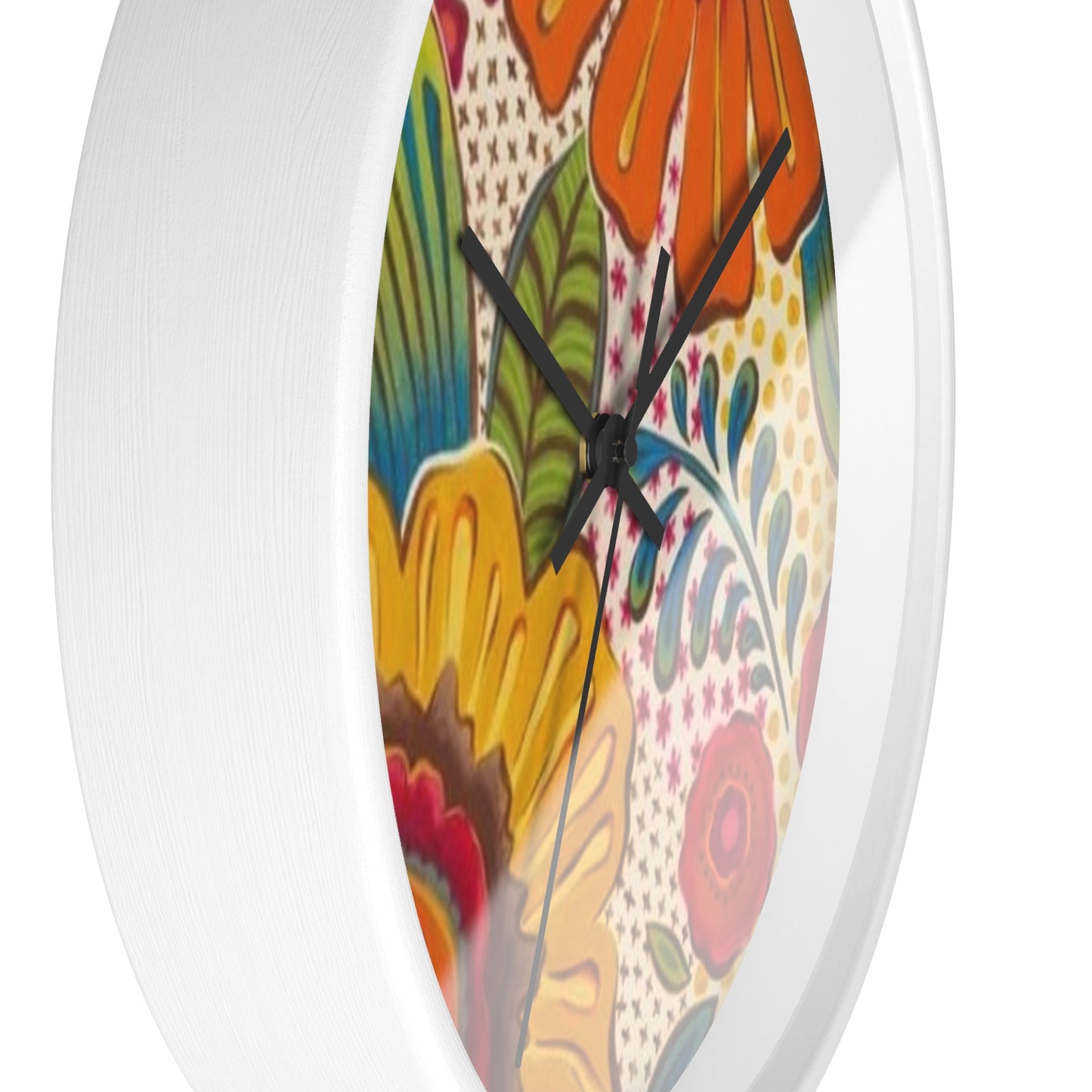 Groovy Flowers Wall Clock