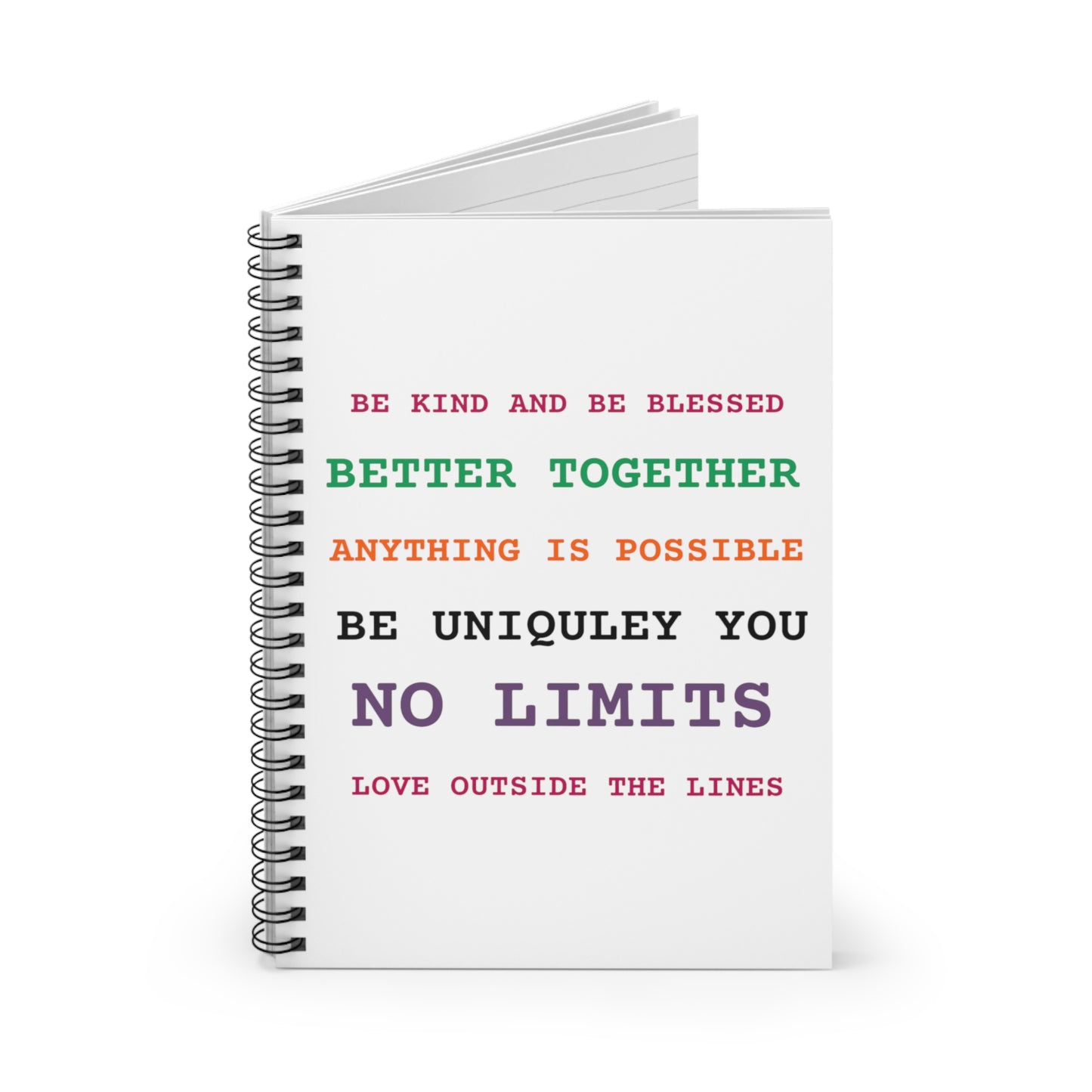 Spiral Notebook - Ruled Line Positive Vibes