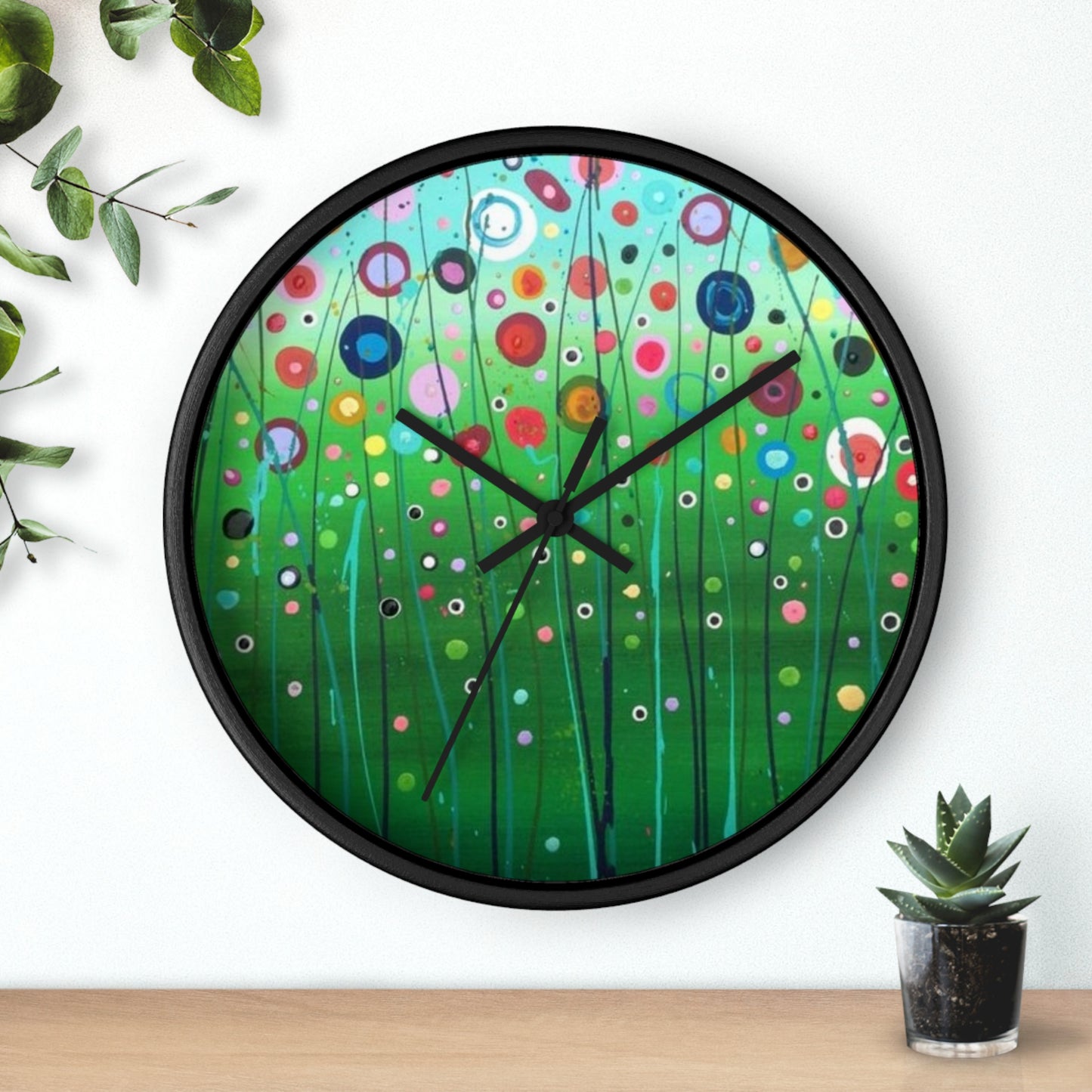 Field od Flowers Wall Clock