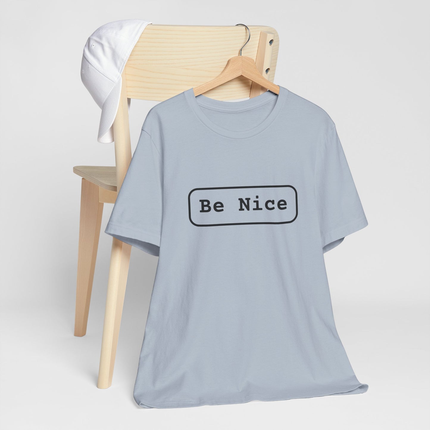 Unisex Jersey Short Sleeve Tee Be Nice/Smile Logo