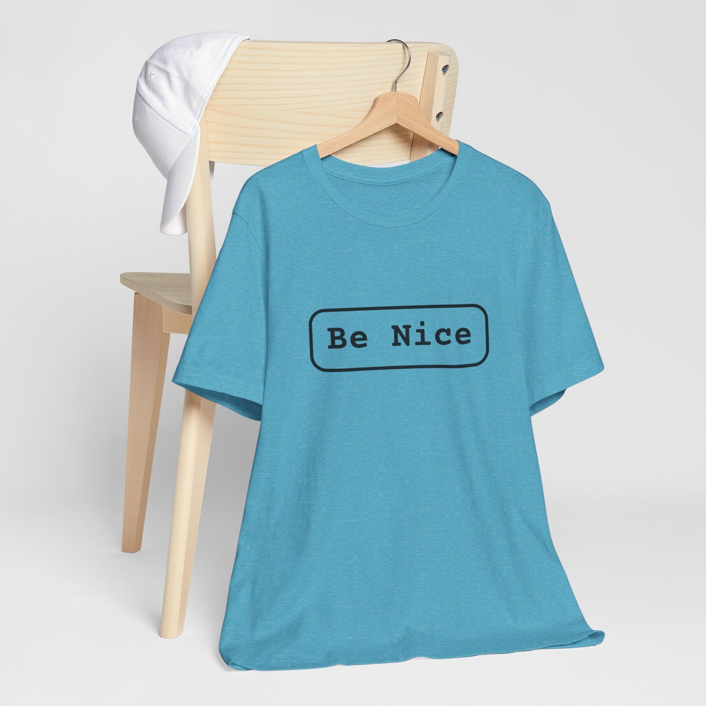 Unisex Jersey Short Sleeve Tee Be Nice/Smile Logo