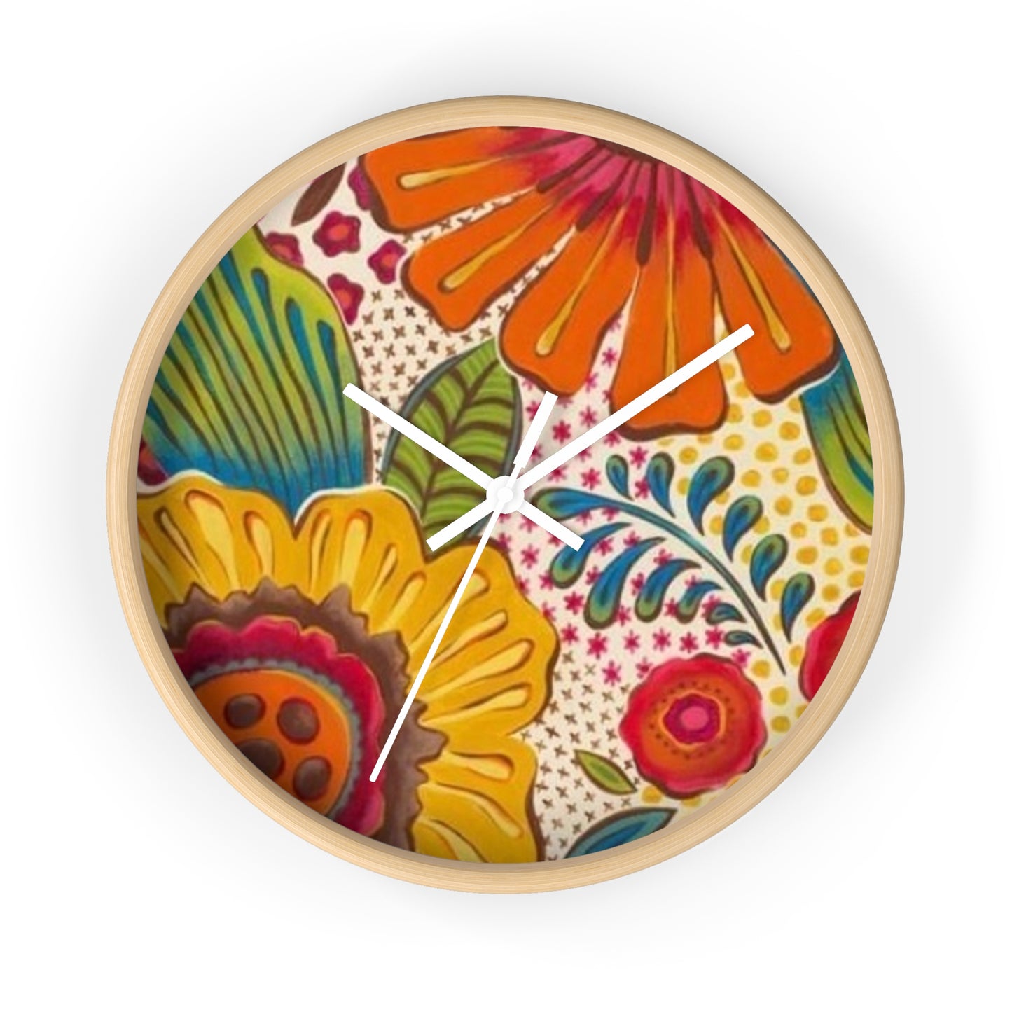 Groovy Flowers Wall Clock